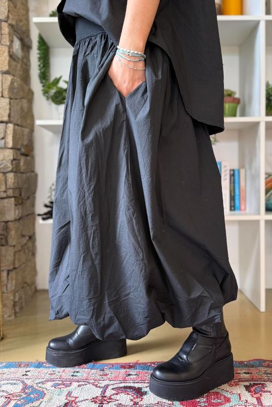 Paloma Tela Bubble Skirt Black